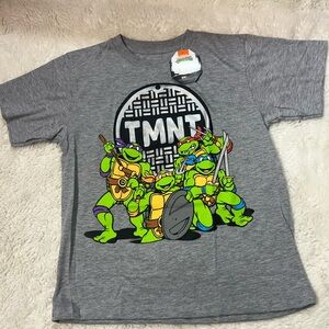 Teenage Mutant Ninja Turtles Boys Sz M/8 T Shirt Nickelodeon Gray #364